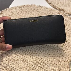 Coach Black Zip-Around Wallet